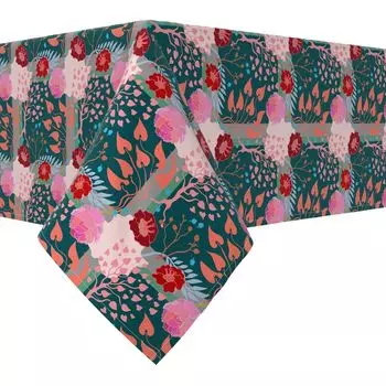 Прямоугольная скатерть, 100 % хлопок, 60х104 дюйма, цветочный 95