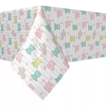 Прямоугольная скатерть, 100 % хлопок, 60х104 дюйма, пастельные тона.