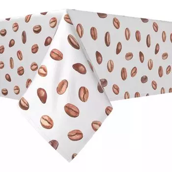 Прямоугольная скатерть, 100% хлопок, 60х120 дюймов, кофейные зерна.