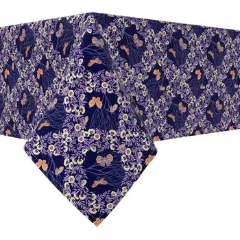 Прямоугольная скатерть, 100 % хлопок, 60х84 дюйма, цветочный 5