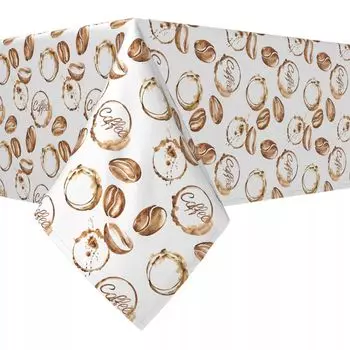 Прямоугольная скатерть, 100 % хлопок, 60х84 дюйма, принт «Кофейня»