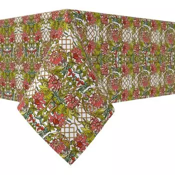 Прямоугольная скатерть, 100 % хлопок, 60x120 дюймов, цветочный 22