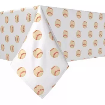 Прямоугольная скатерть, 100% хлопок, 60x120 дюймов, бейсбольные мячи.