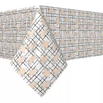 Прямоугольная скатерть, 100 % хлопок, 60x120 дюймов, простая цветочная клетка