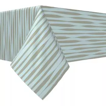 Прямоугольная скатерть, 100 % хлопок, 60x120 дюймов, волнистые полосы.