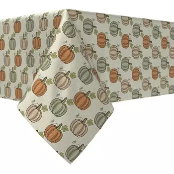 Прямоугольная скатерть, 100% хлопок, 60x120 дюймов, Тыквы с лоз.