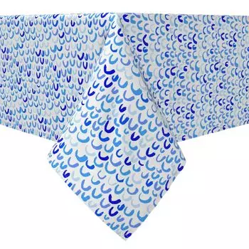 Прямоугольная скатерть, 100 % хлопок, 60x120 дюймов, креативный мазок синего цвета.