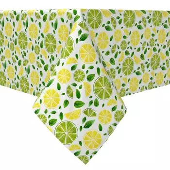 Прямоугольная скатерть, 100% хлопок, 60x120 дюймов, Citrus Summer.