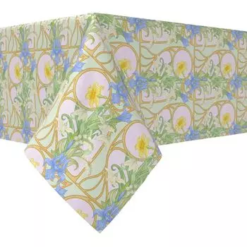 Прямоугольная скатерть, 100 % хлопок, 60x120 дюймов, цветочный узор 140