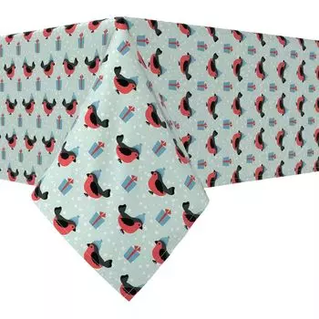 Прямоугольная скатерть, 100 % хлопок, 60x84 дюйма, Winter Cardinals & Presents