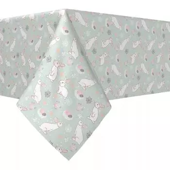 Прямоугольная скатерть, 100 % хлопок, 60x84 дюйма, Весенняя Пасха.