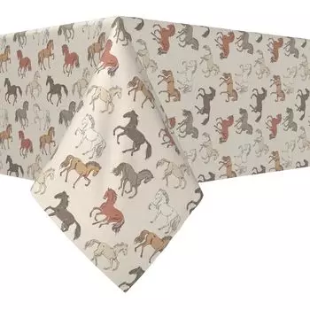 Прямоугольная скатерть, 100 % хлопок, 60x84 дюйма Wild Horses