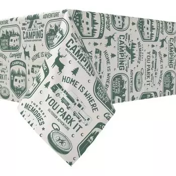 Прямоугольная скатерть, 100 % хлопок, 60x84 дюйма, RV Camping Life