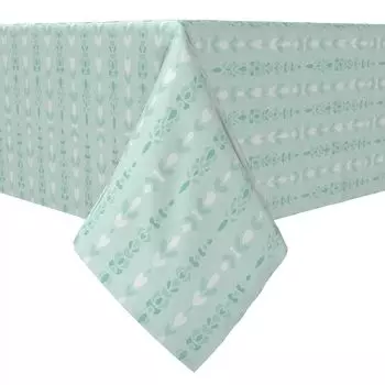 Прямоугольная скатерть, 100% хлопок, 60x84 дюйма, зеленый однотонный дизайн.