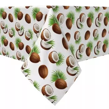 Прямоугольная скатерть, 100 % хлопок, 60x84 дюйма, Coconut Paradise.