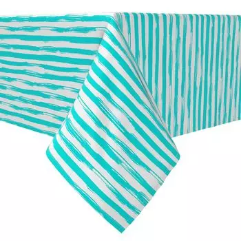 Прямоугольная скатерть, 100% хлопок, цвет морской волны Summer Stripe