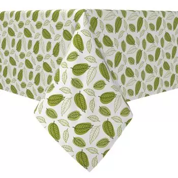Прямоугольная скатерть, 100% хлопок, листья зеленого чая