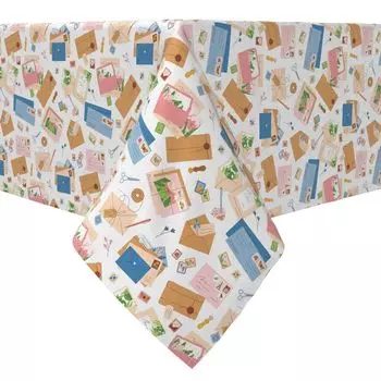 Прямоугольная скатерть, 100% хлопок, Письма по почте