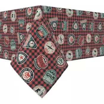 Прямоугольная скатерть, 100% хлопок, плед Mountain Explorer 60х104 дюйма.