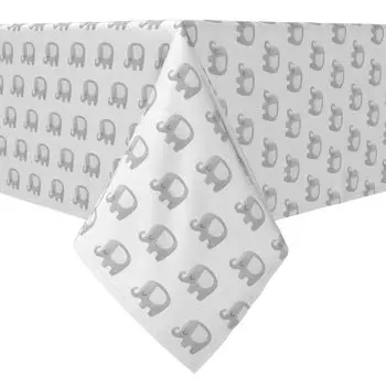 Прямоугольная скатерть, 100% хлопок, повтор слоненка