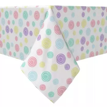 Прямоугольная скатерть, 100% хлопок, рисунок в пастельные точки
