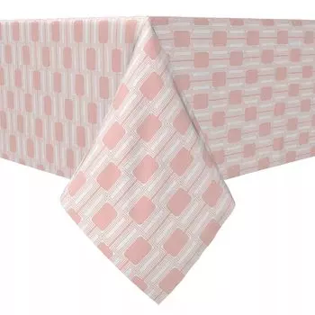 Прямоугольная скатерть, 100% хлопок, розовый ретро-модерн