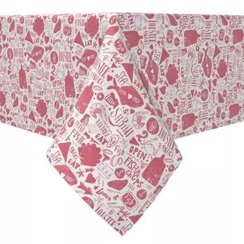 Прямоугольная скатерть, 100% хлопок, Рынок морепродуктов