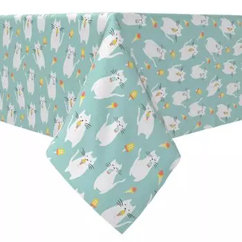 Прямоугольная скатерть, 100% хлопок, Sweet Cats и мороженое