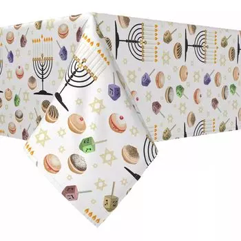 Прямоугольная скатерть, 100% полиэстер, 60х104 дюйма, канделябр, мультяшный рисунок.