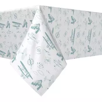 Прямоугольная скатерть, 100% полиэстер, 60х84 дюйма, Vintage Aviation.