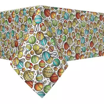 Прямоугольная скатерть, 100 % полиэстер, 60х84 дюйма, «Празднование Рождества»