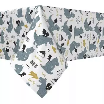 Прямоугольная скатерть, 100% полиэстер, 60x104 дюйма, Dragons Design