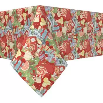 Прямоугольная скатерть, 100% полиэстер, 60x104 дюйма, Merry Christmas Wonderland
