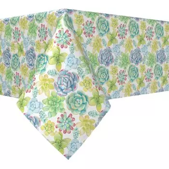 Прямоугольная скатерть, 100 % полиэстер, 60x104 дюйма, яркие суккуленты.