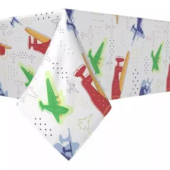 Прямоугольная скатерть, 100% полиэстер, 60x104 дюйма, Airplane Design.