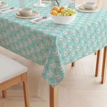 Прямоугольная скатерть, 100% полиэстер, 60x120 дюймов, Праздник Пасхальных Кроликов.