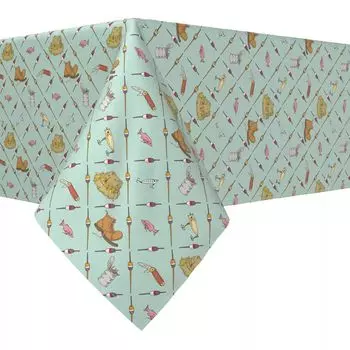 Прямоугольная скатерть, 100% полиэстер, 60x120 дюймов, рыболовные снасти