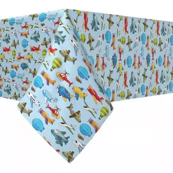 Прямоугольная скатерть, 100% полиэстер, 60x120 дюймов, самолеты