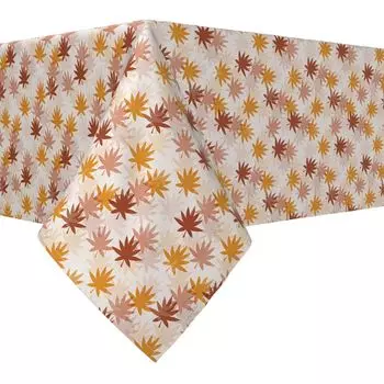 Прямоугольная скатерть, 100% полиэстер, 60x120 дюймов, эскиз кленовых листьев.