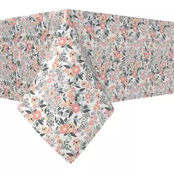 Прямоугольная скатерть, 100 % полиэстер, 60x120 дюймов, ботанический цветок.