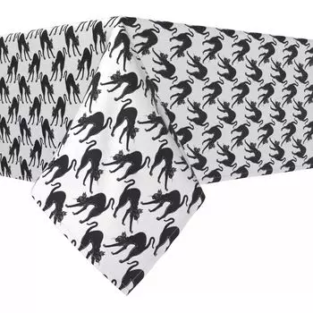 Прямоугольная скатерть, 100 % полиэстер, 60x120 дюймов, черные пугливые кошки.