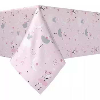 Прямоугольная скатерть, 100% полиэстер, 60x120 дюймов, розовая балерина.