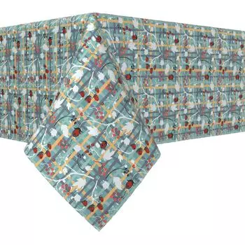 Прямоугольная скатерть, 100 % полиэстер, 60x120 дюймов, зеленая красивая ягодная ткань.