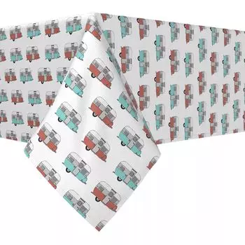 Прямоугольная скатерть, 100 % полиэстер, 60x120 дюймов, ретро-прицеп-кемпер