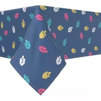 Прямоугольная скатерть, 100 % полиэстер, 60x120 дюймов, Simple Dreidel Toss