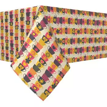 Прямоугольная скатерть, 100 % полиэстер, 60x84 дюйма, сложенные разноцветные кружки