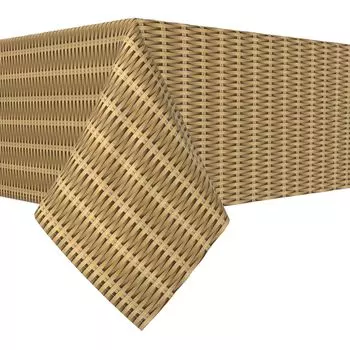Прямоугольная скатерть, 100 % полиэстер, 60x84 дюйма, корзины тростникового плетения.