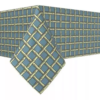 Прямоугольная скатерть, 100% полиэстер, 60x84 дюйма, решетка Bam Boo Cane.