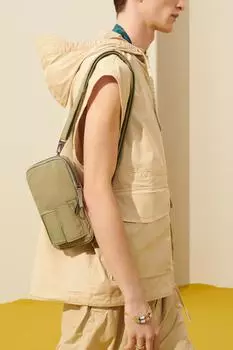 Прямоугольная сумка через плечо мягкого дизайна ZARA, зеленый
