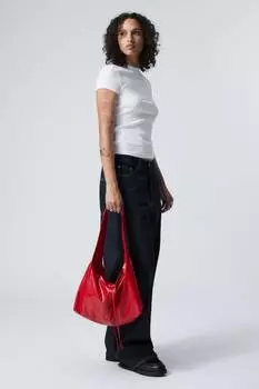 Прямоугольная сумка через плечо с покрытием Weekday, красный